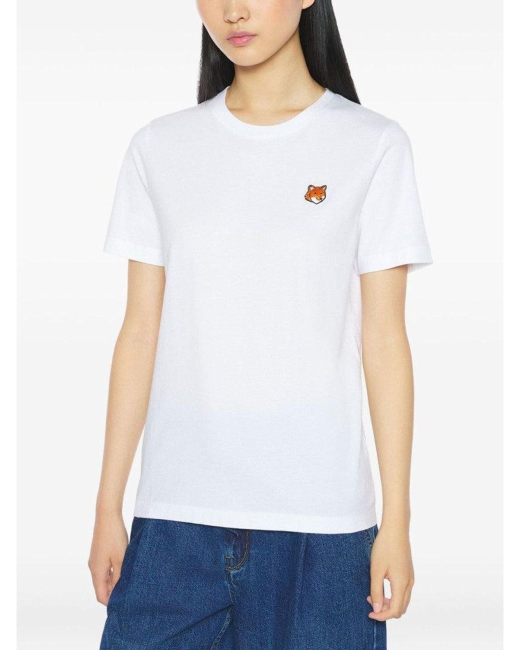 Maison Kitsuné White Fox Head Cotton T-Shirt