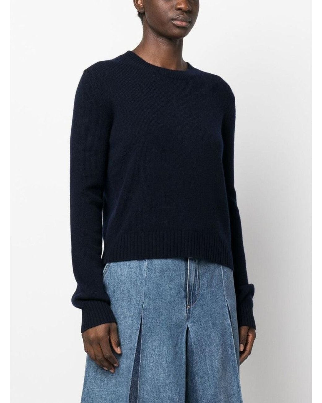 Lisa Yang Blue Ribbed-Knit Wool Sweater