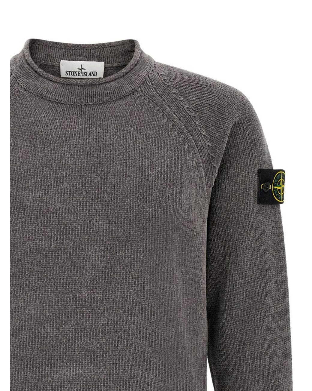 Stone Island Gray Dark Knitted Sweater for men