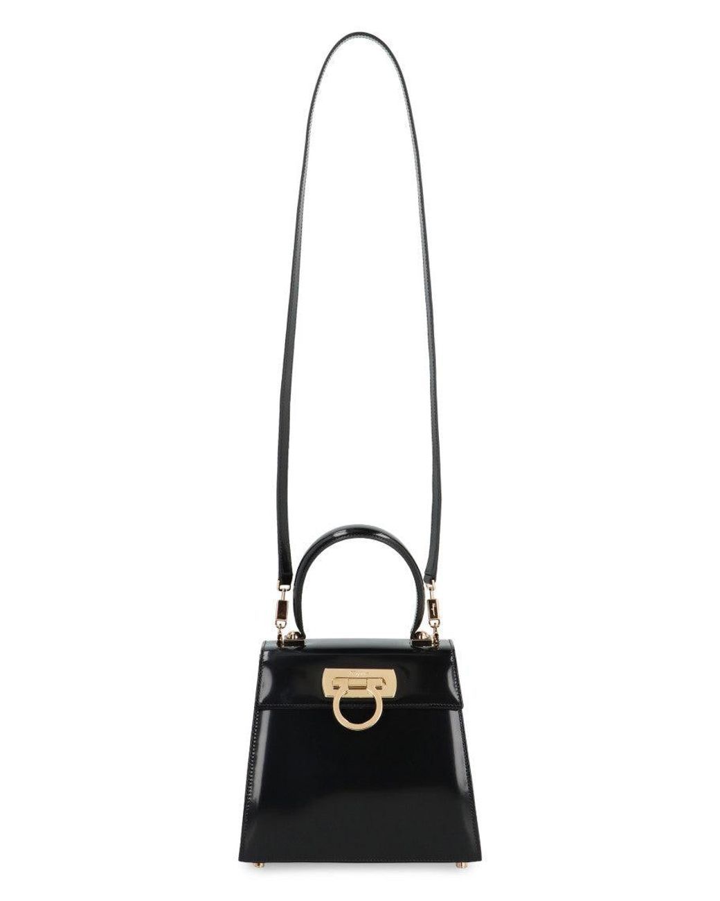 Ferragamo Black Iconic Small Satchel