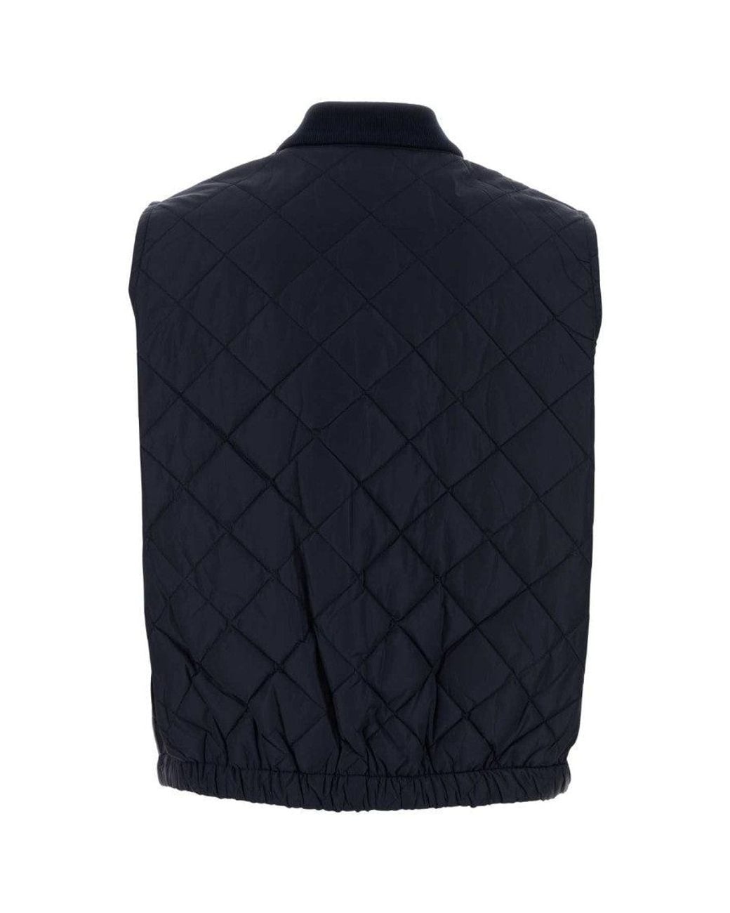 Prada Blue Mandarin Collar Jacket