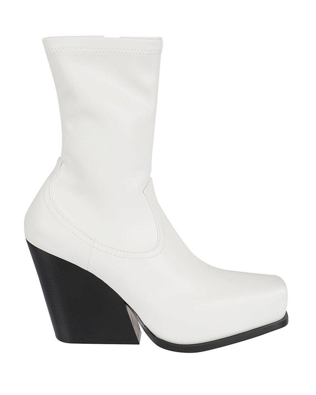 Stella McCartney White Cowboy Ankle Boots