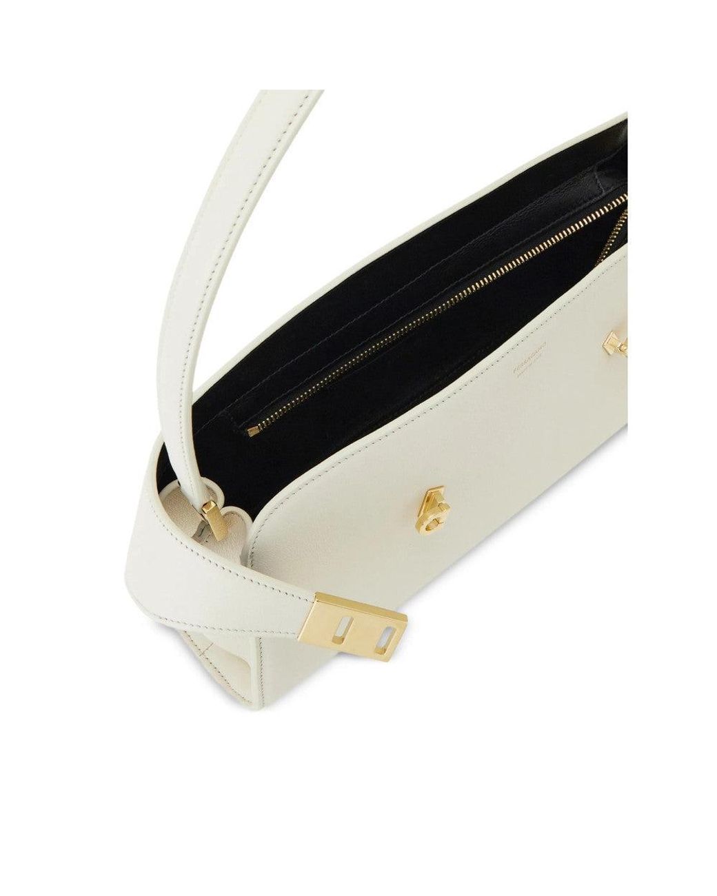 Ferragamo White Off Hug Large Shoulder Bag