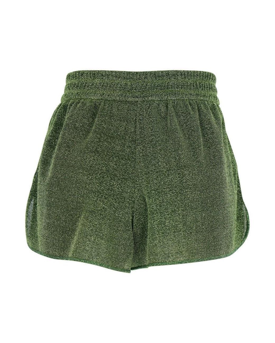 Oseree Green Textured Shorts
