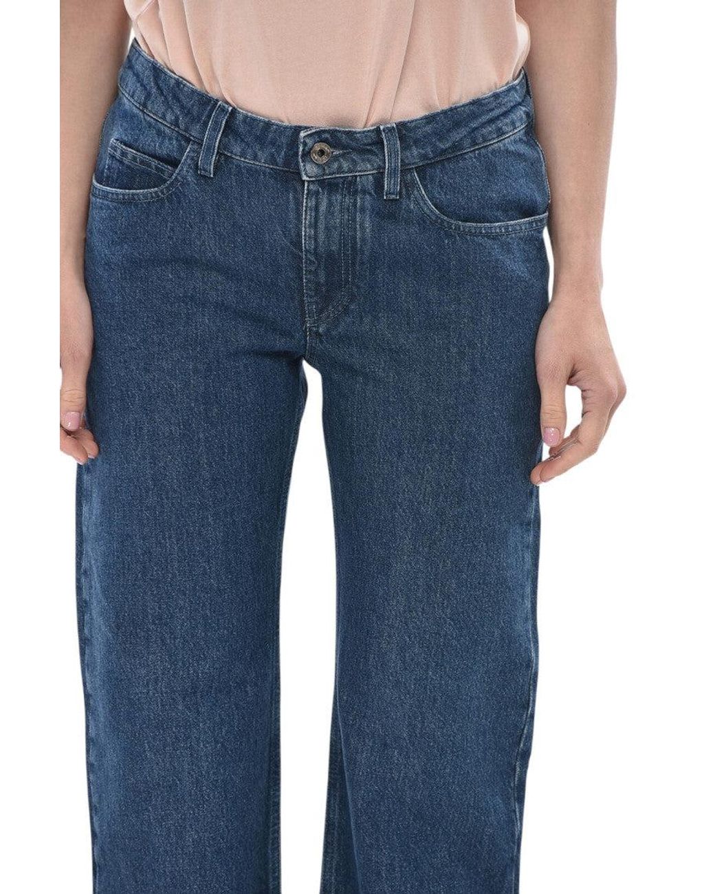 Off-White c/o Virgil Abloh Blue Straight High Rise Jeans