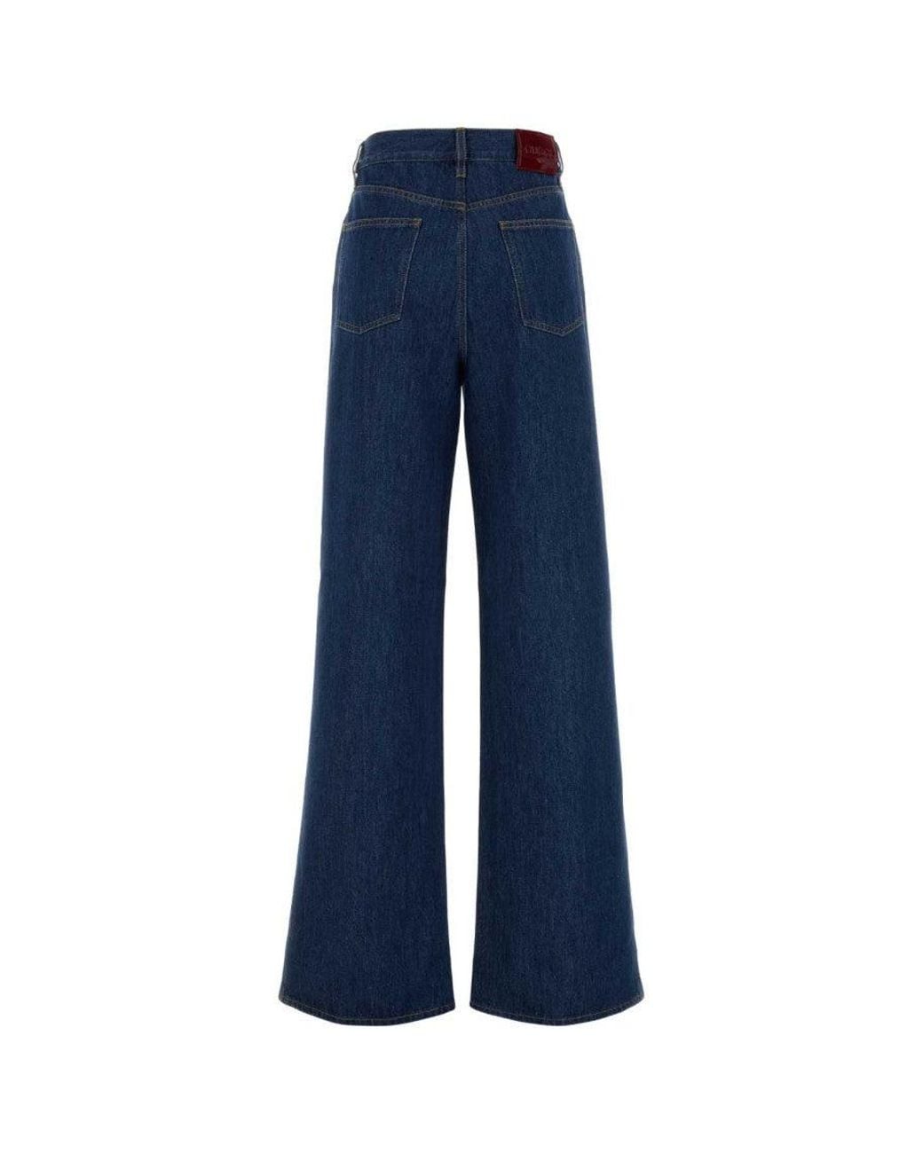 Gucci Blue Wide Leg Denim Pants