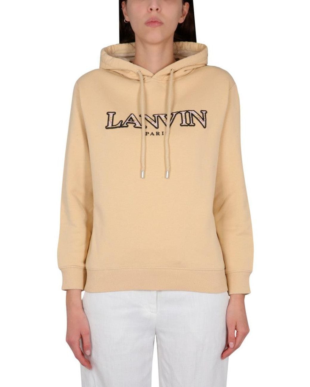 Lanvin Natural Logo Hood Sweatshirts