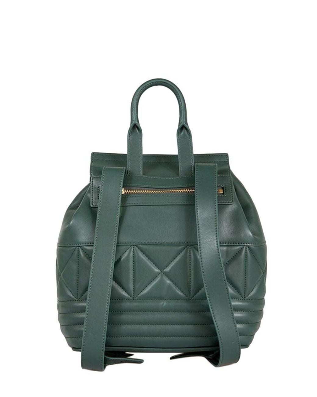 Love Moschino Green Dark Quilted Small Backpack