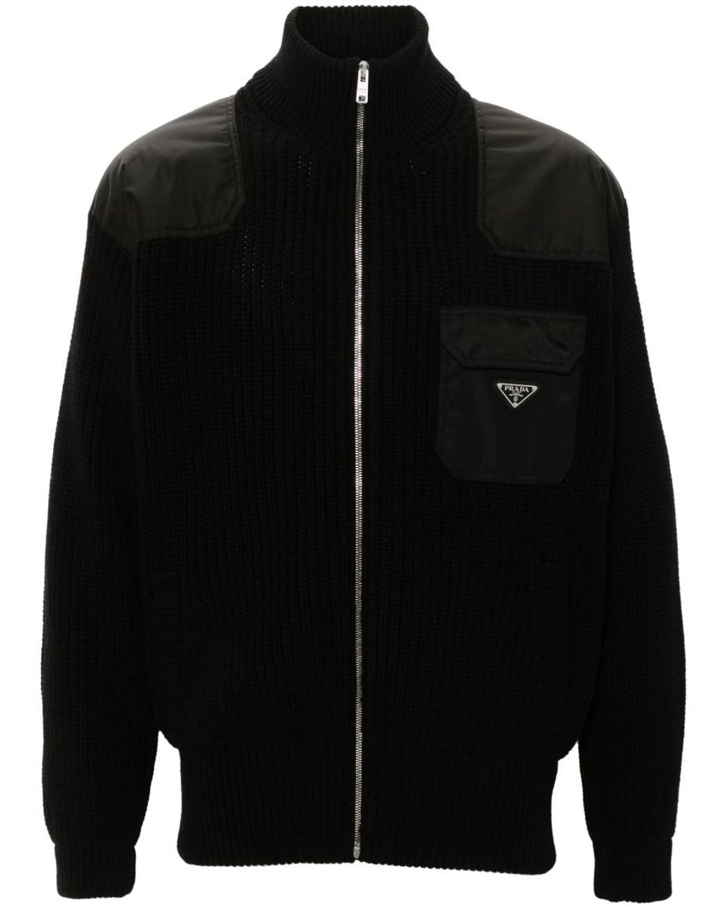Prada Black Wool And Cashmere Cardigan for men