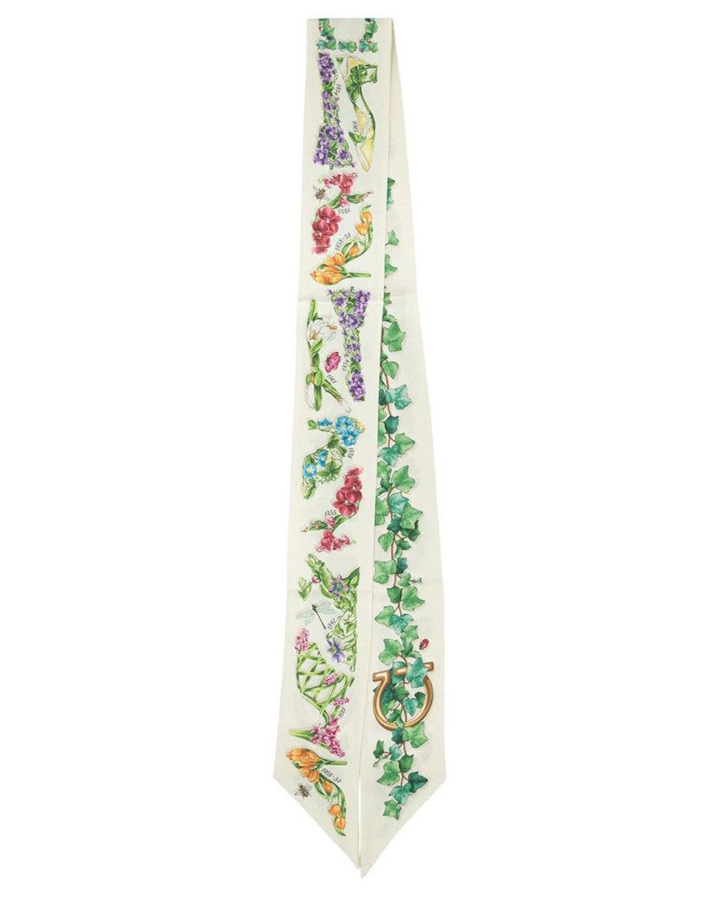 Ferragamo Green Eden Printed Bandana Scarves