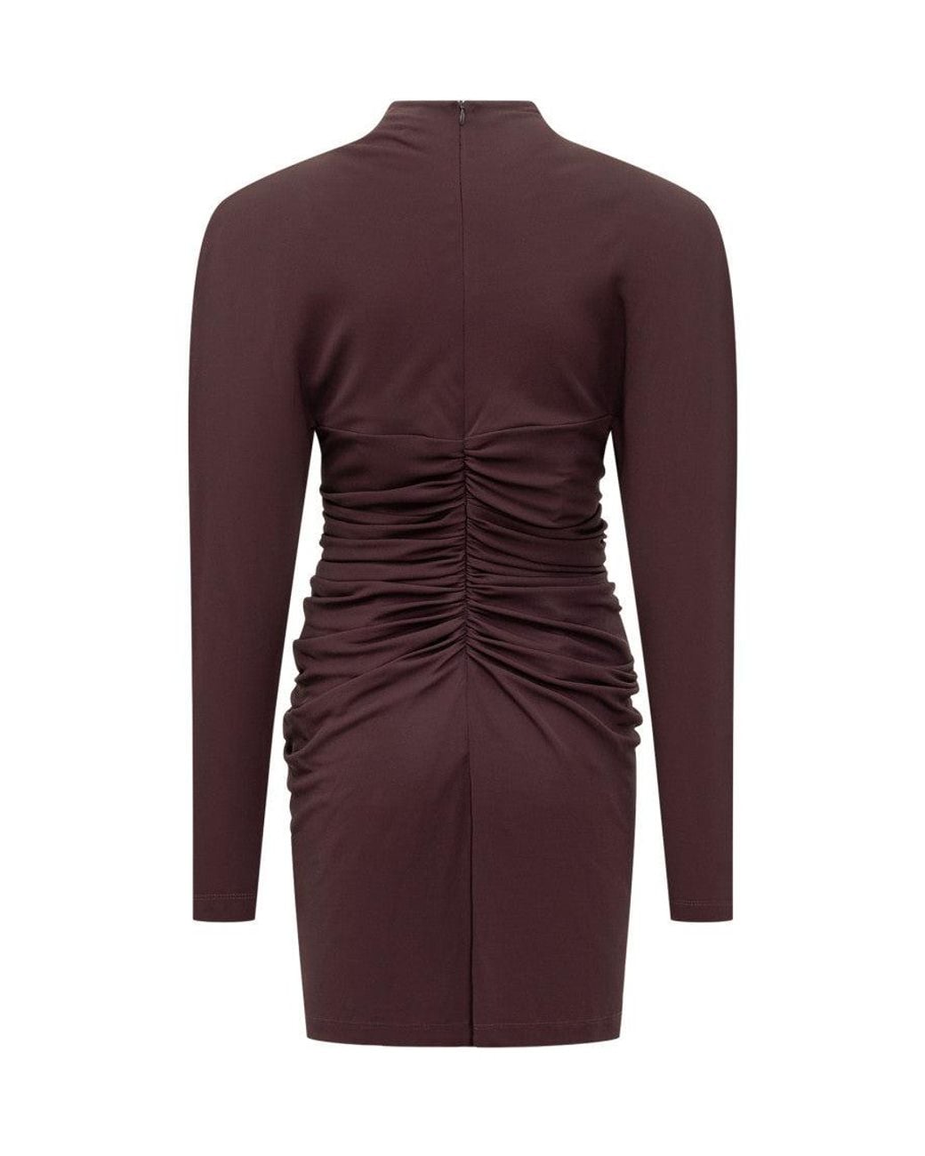 Stella McCartney Purple Solid Cowl Neck Mini Dress