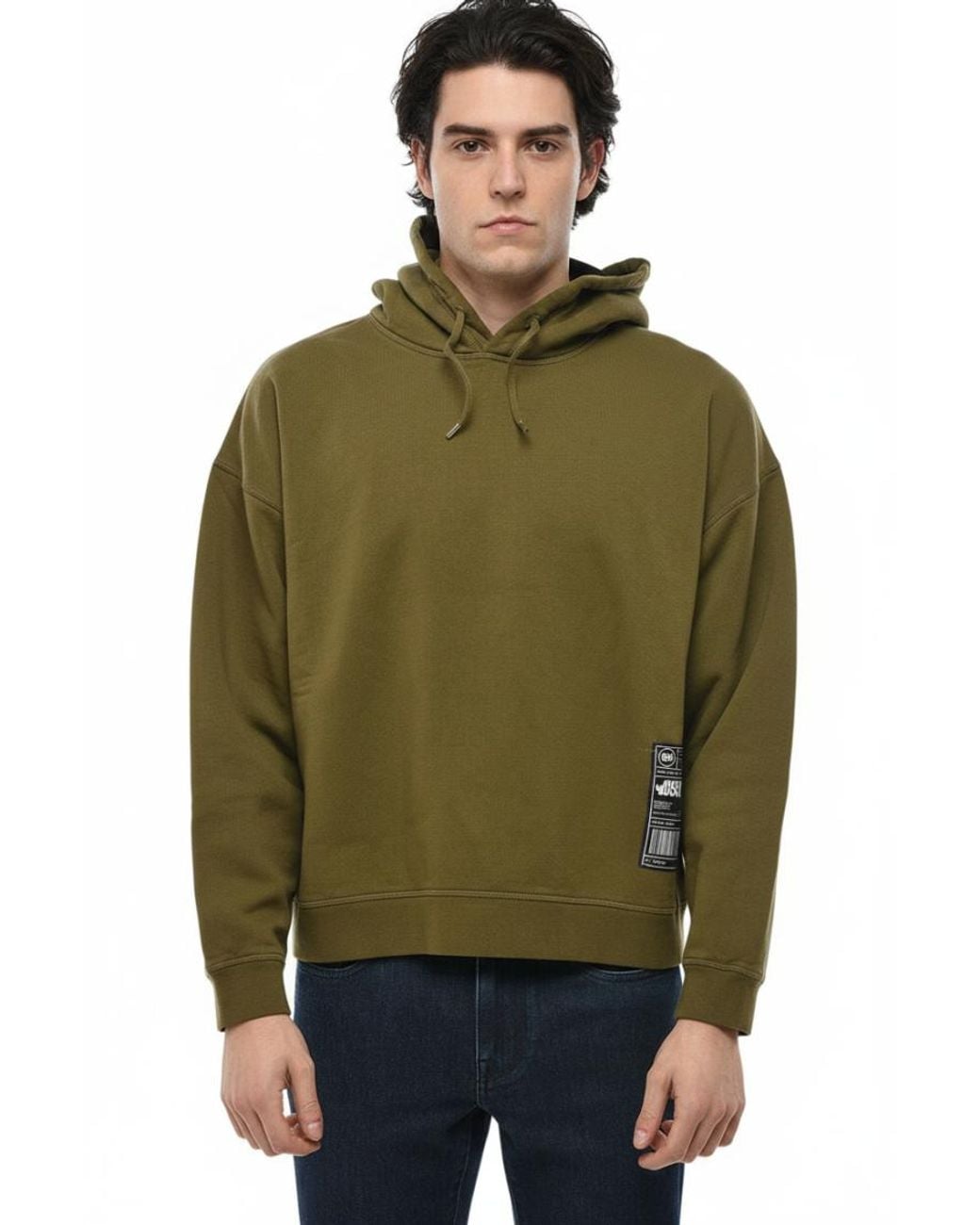 DSquared² Green Relaxed Solid Hoodie for men