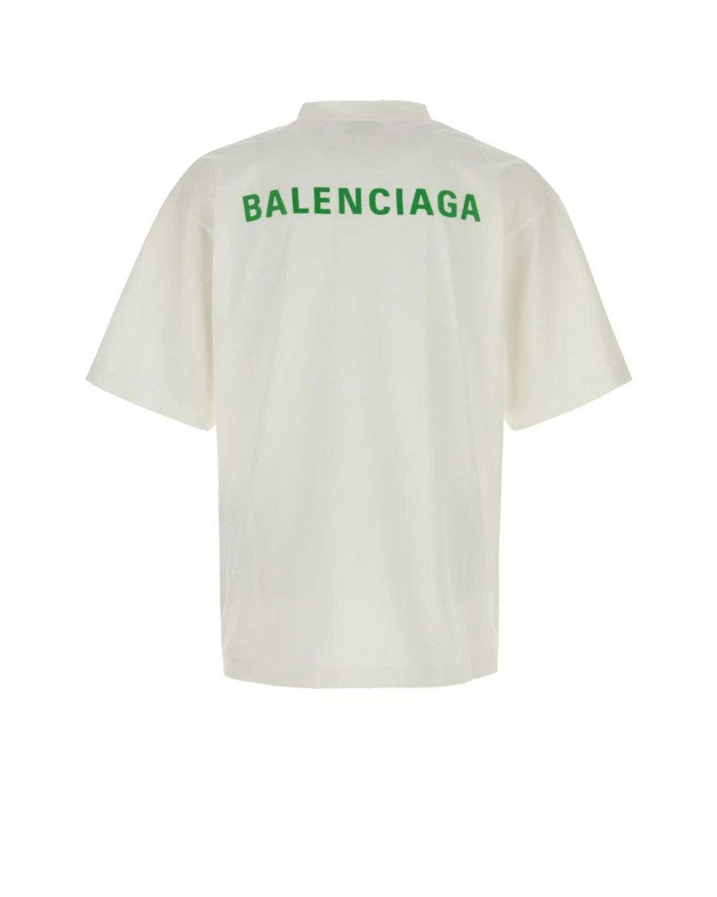 Balenciaga White Crew Neck T-Shirt for men
