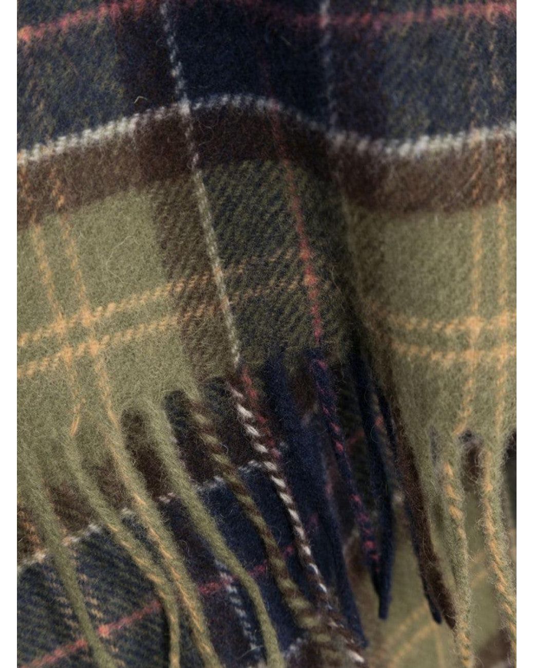 Barbour Gray Check Tartan Scarf for men