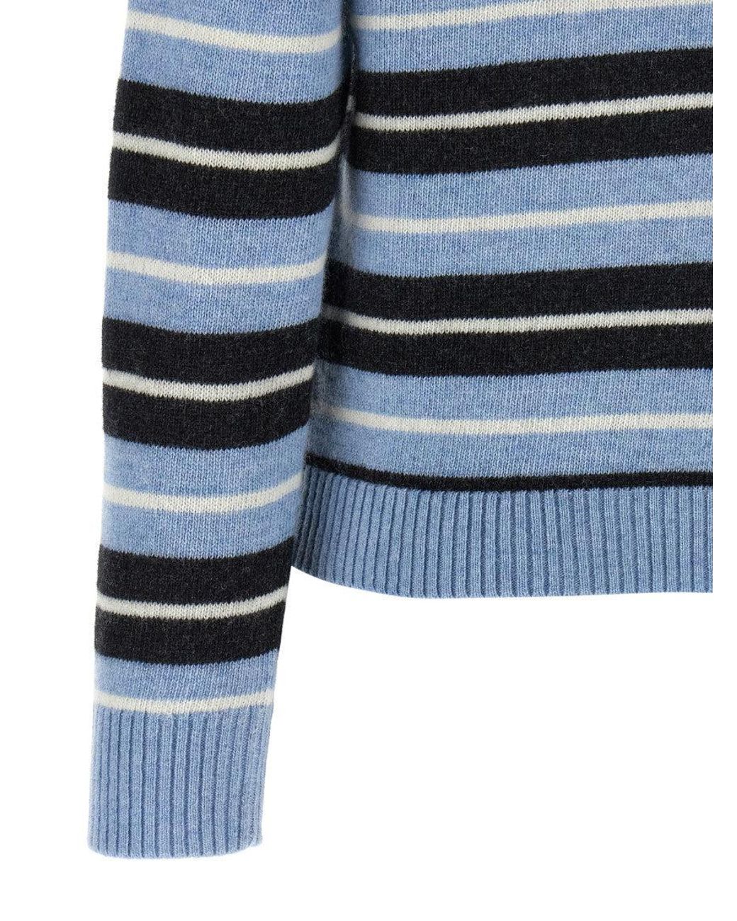 Ganni Blue Wool Cardigan