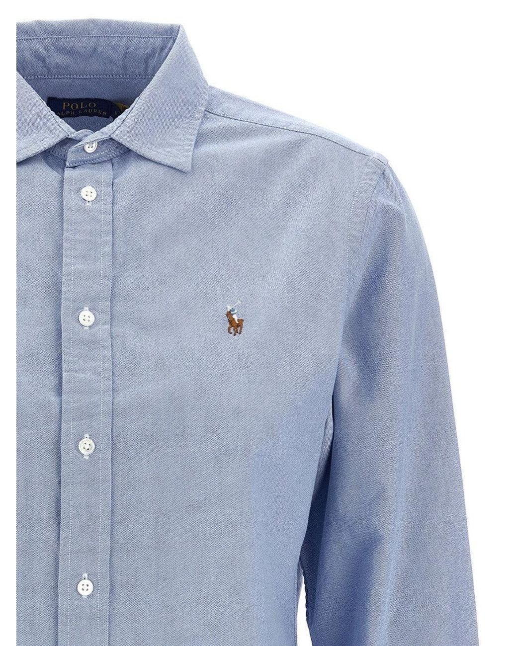 Polo Ralph Lauren Blue Light Logo Embroidery Shirt
