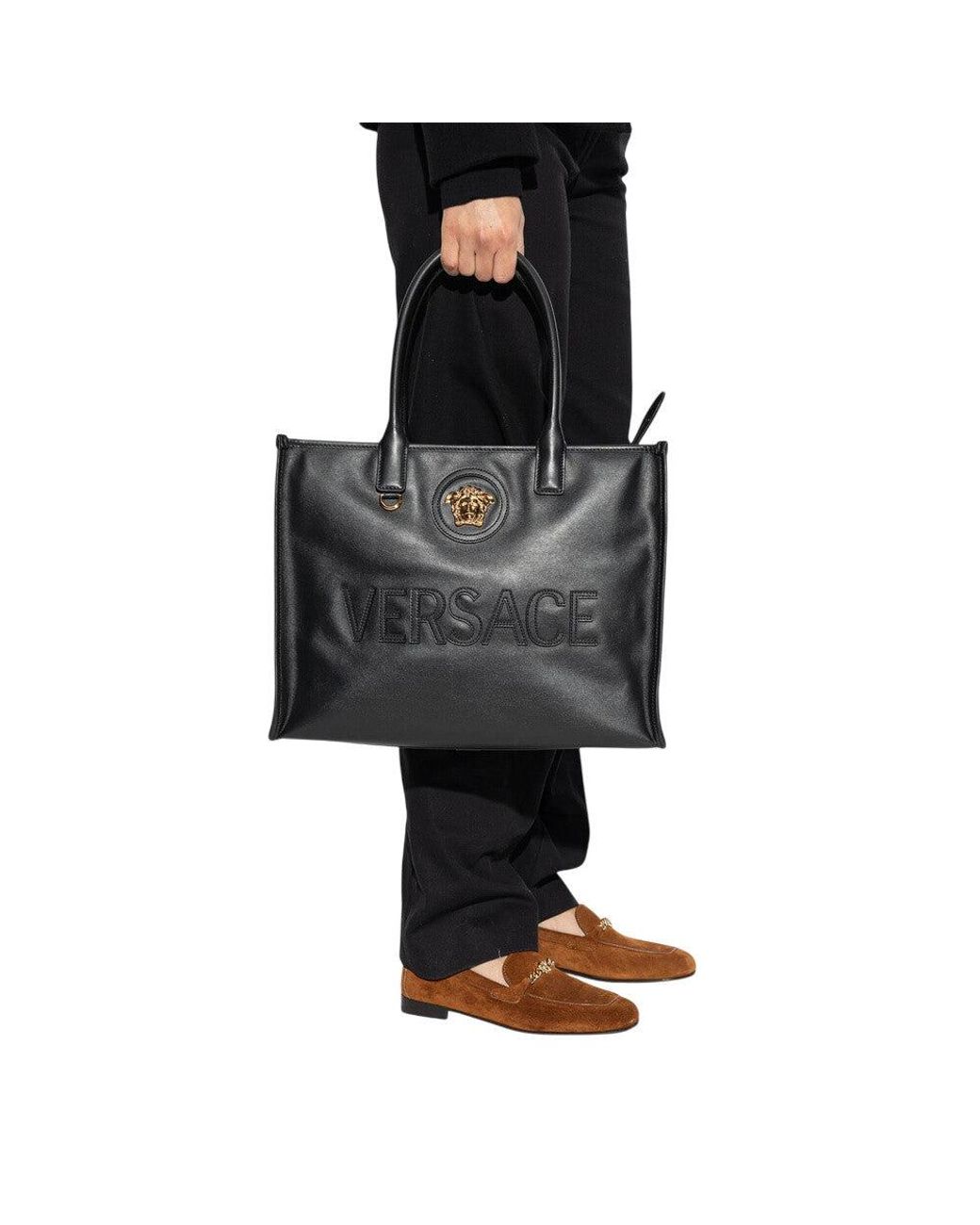 Versace Black Tote Bags