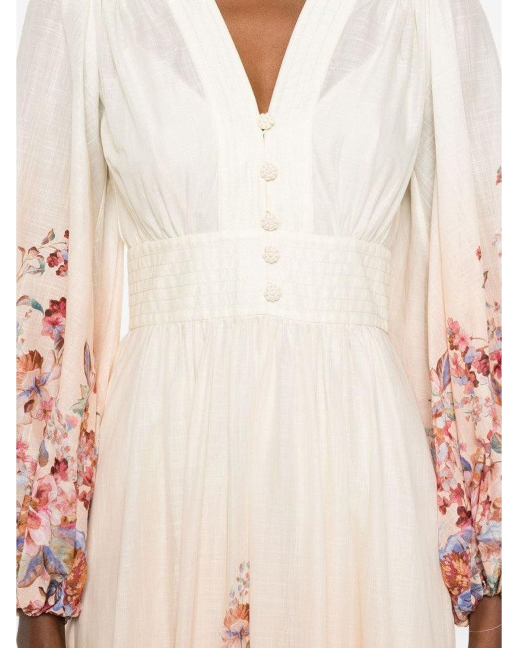 Zimmermann Pink Cream Printed Maxi Dress