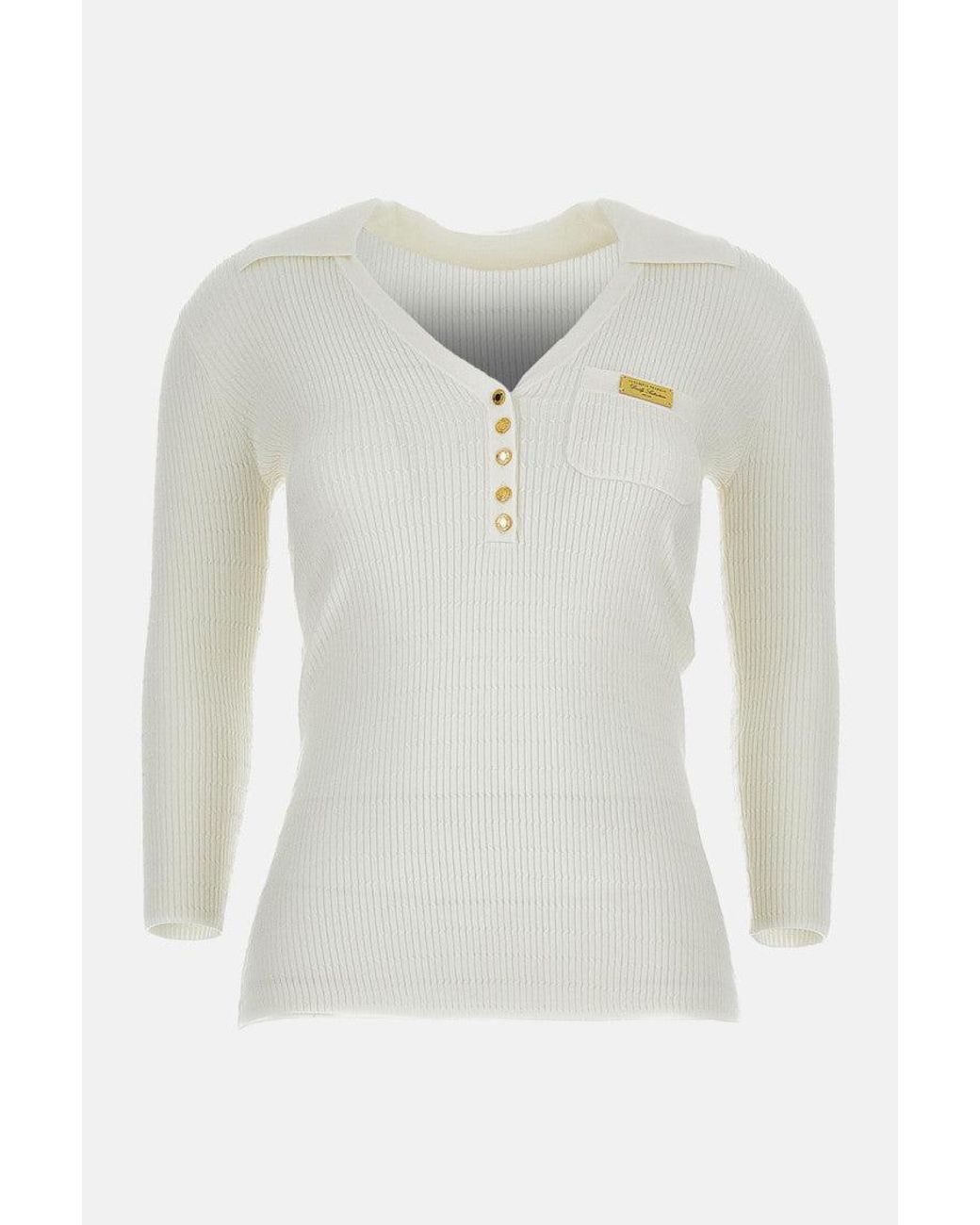Elisabetta Franchi White Knitted Sweater