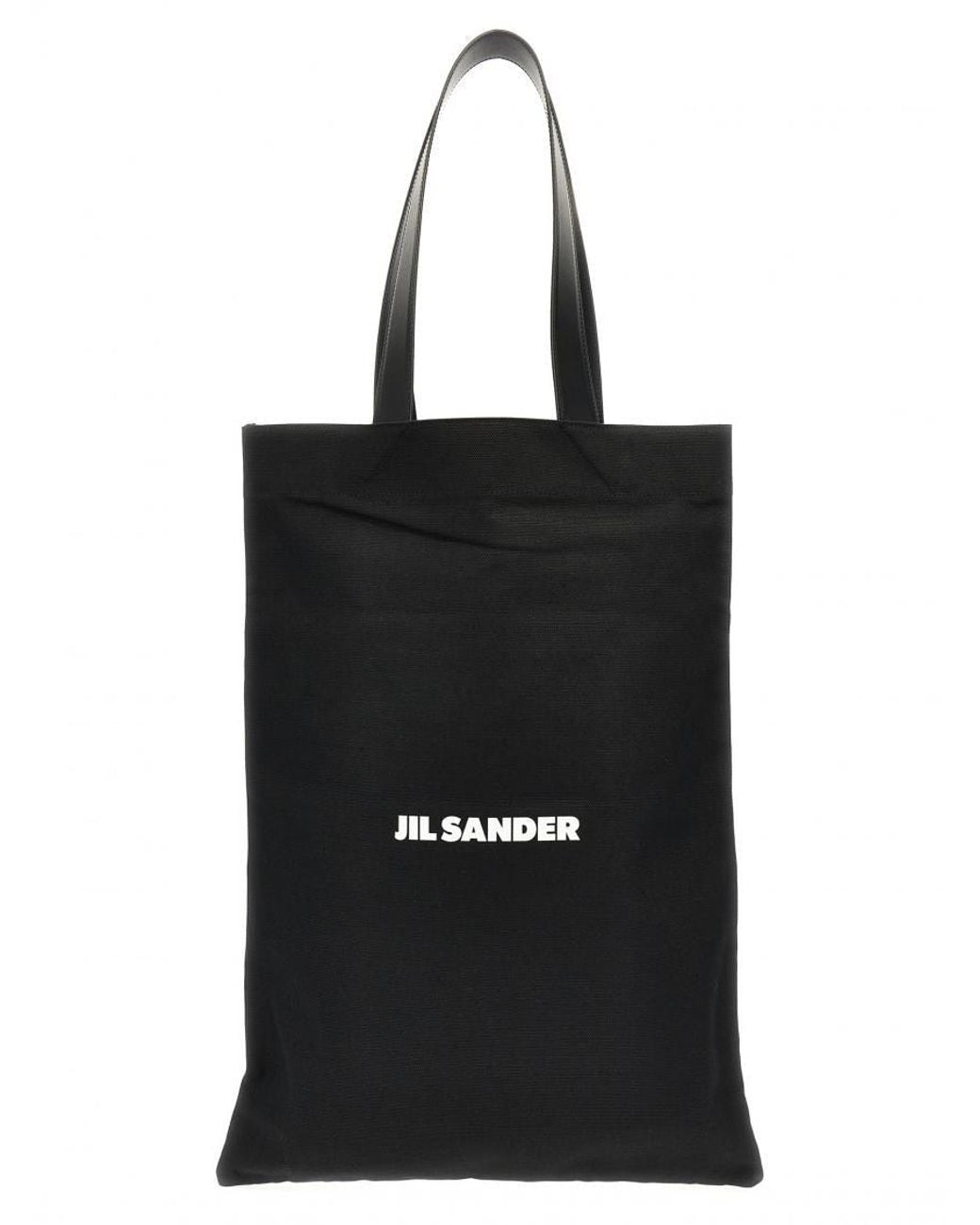 Jil Sander Black Flat Shopper Large Shopping Bag