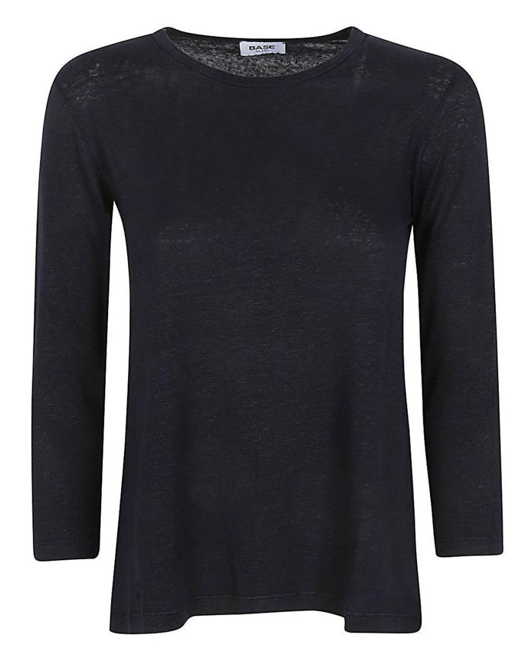 Base London Black Linen Jersey T-Shirt