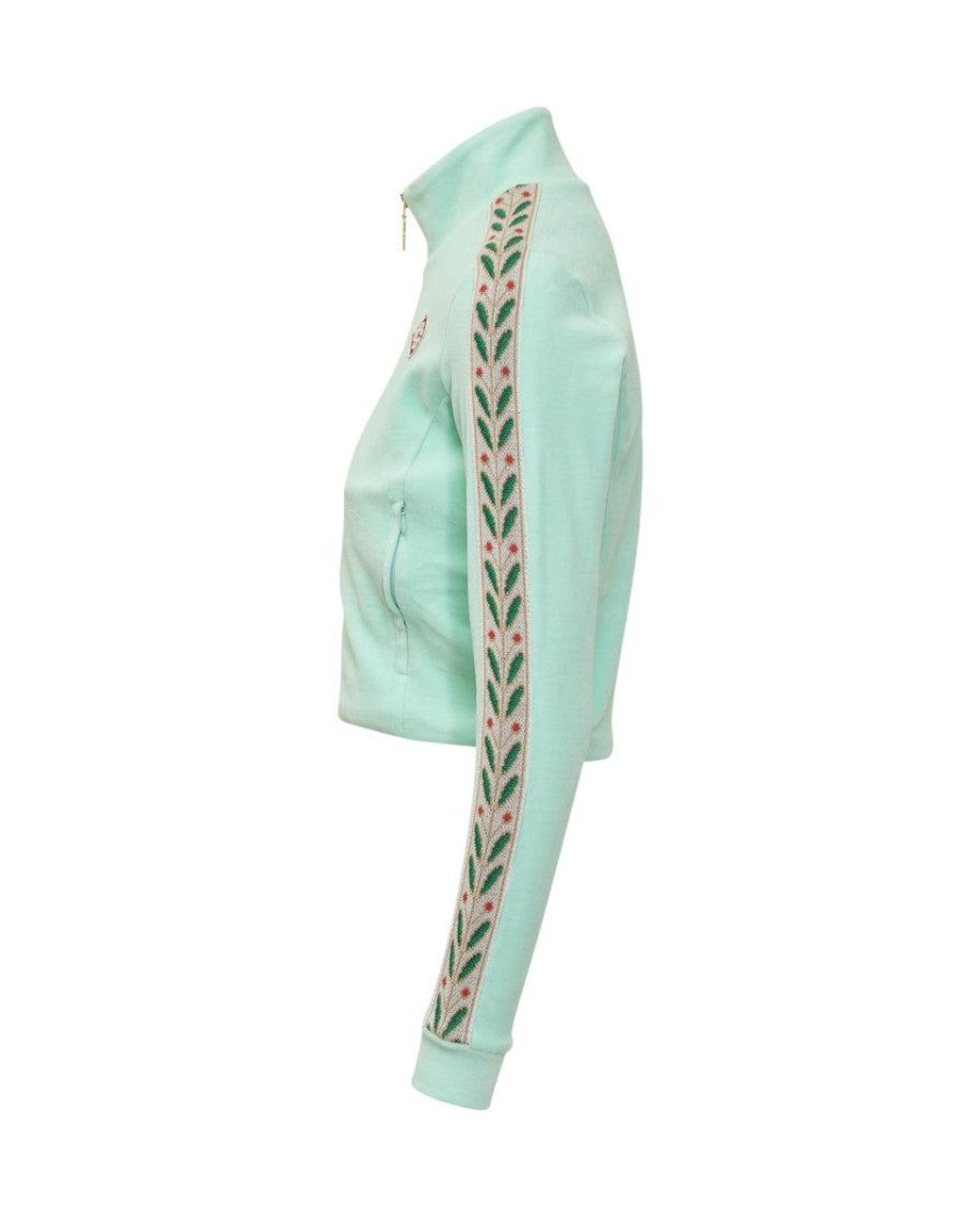 Casablanca Green Embroidered Mock Collar Sweatshirt