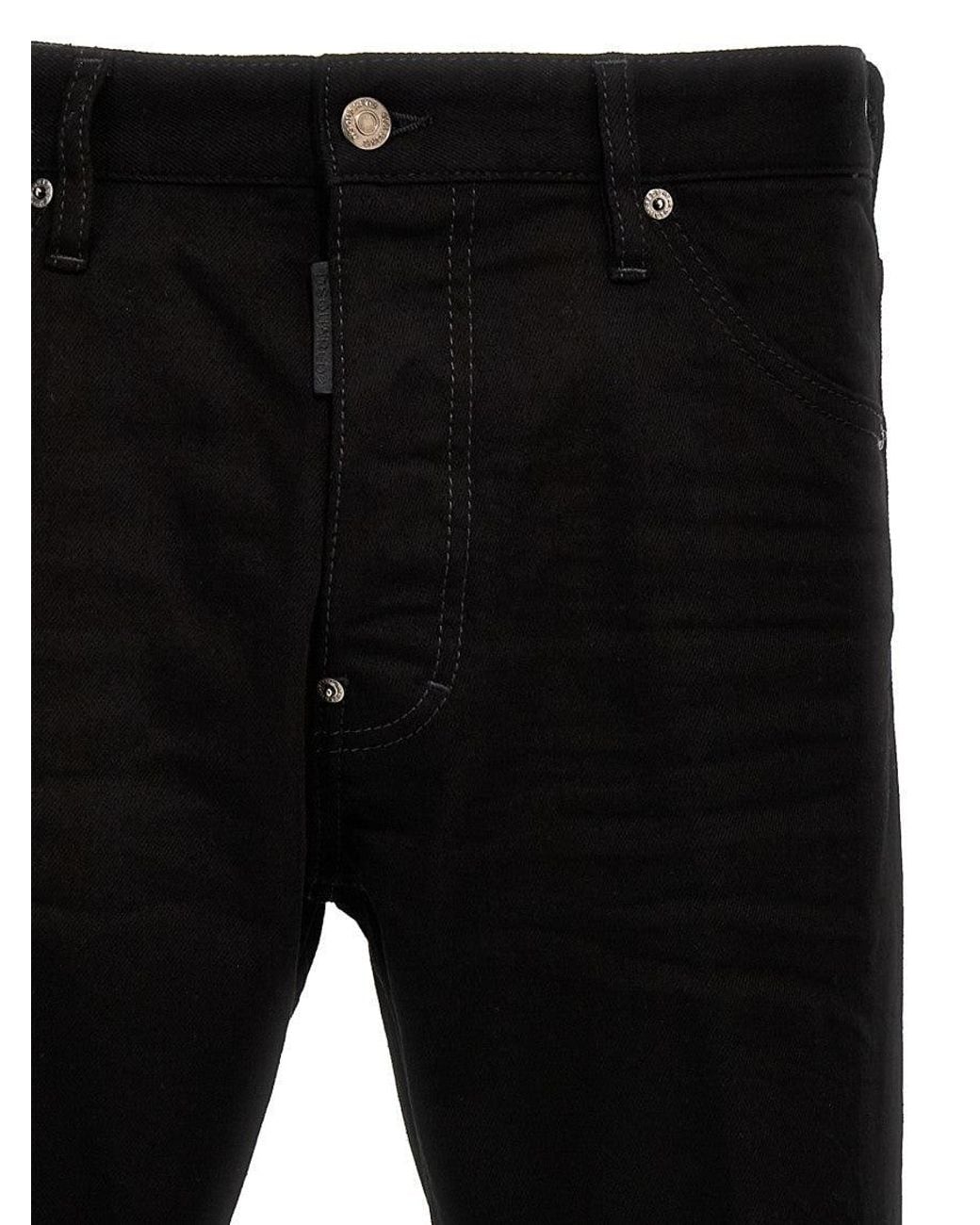 DSquared² Black Mid Rise Jeans for men