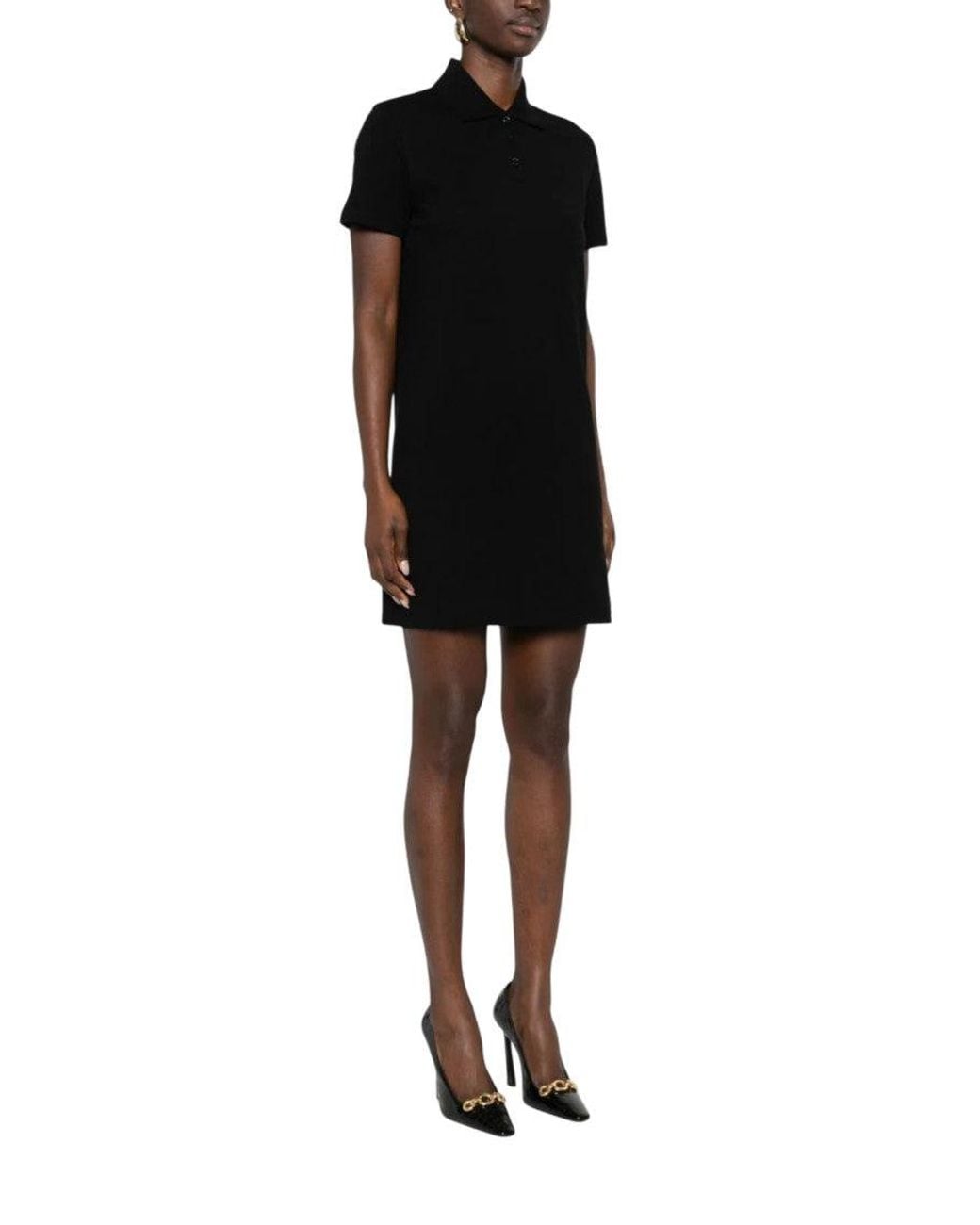 Saint Laurent Black Shirt Collar Mini Dress