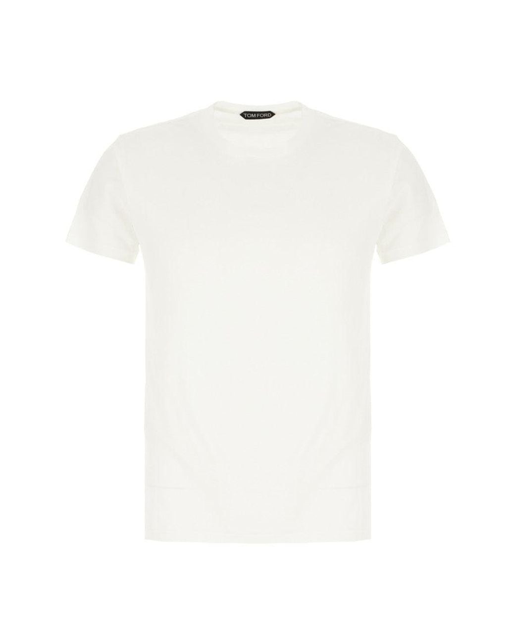Tom Ford White Solid Crew Neck T-Shirt for men