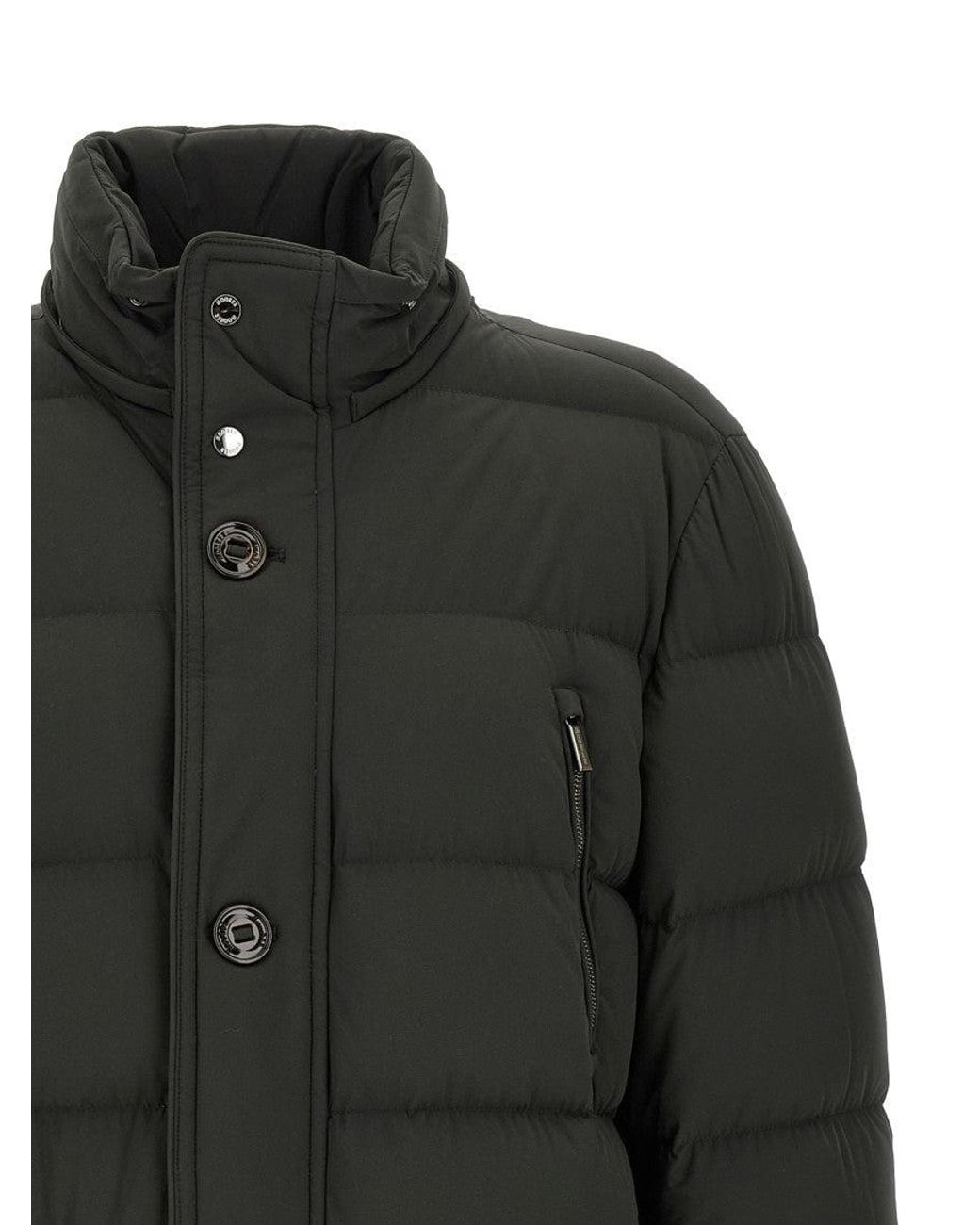 Moorer Black Dark Quilted Jacket for men