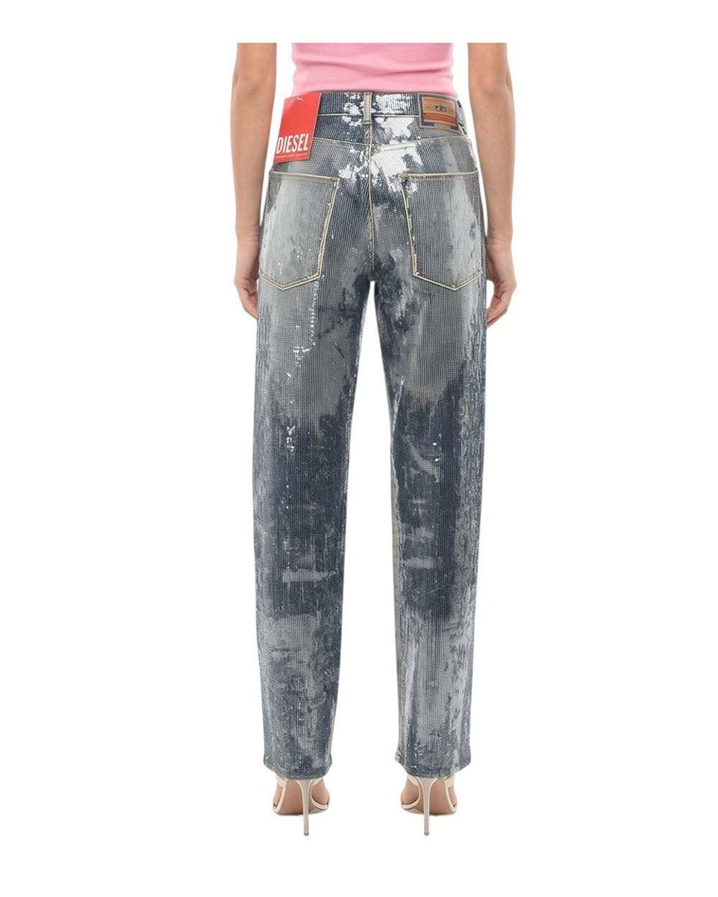 DIESEL Blue Loose Mid Rise Jeans