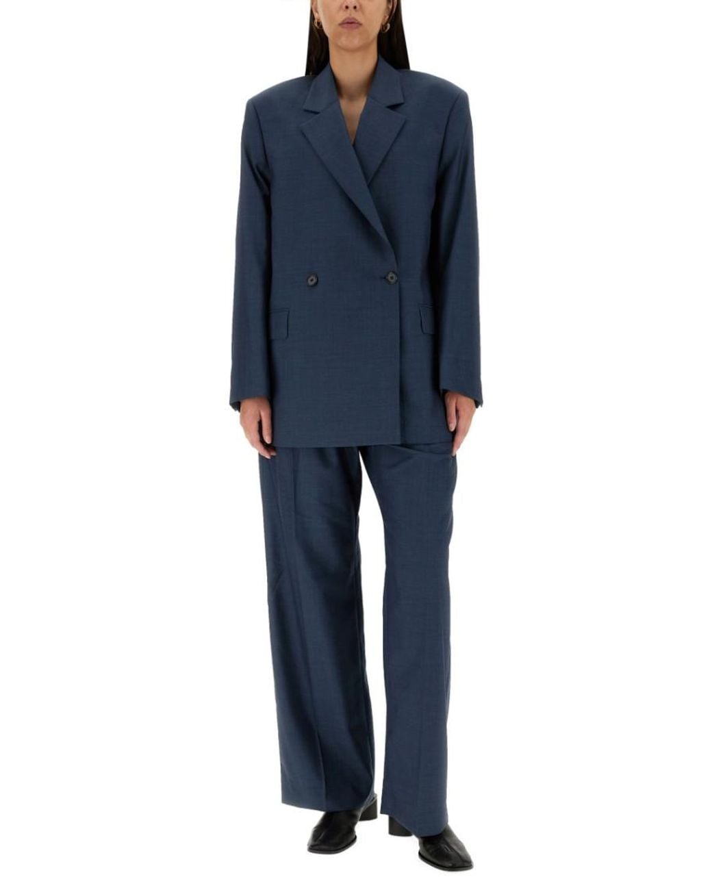 Acne Blue Tailored Pleated Pants