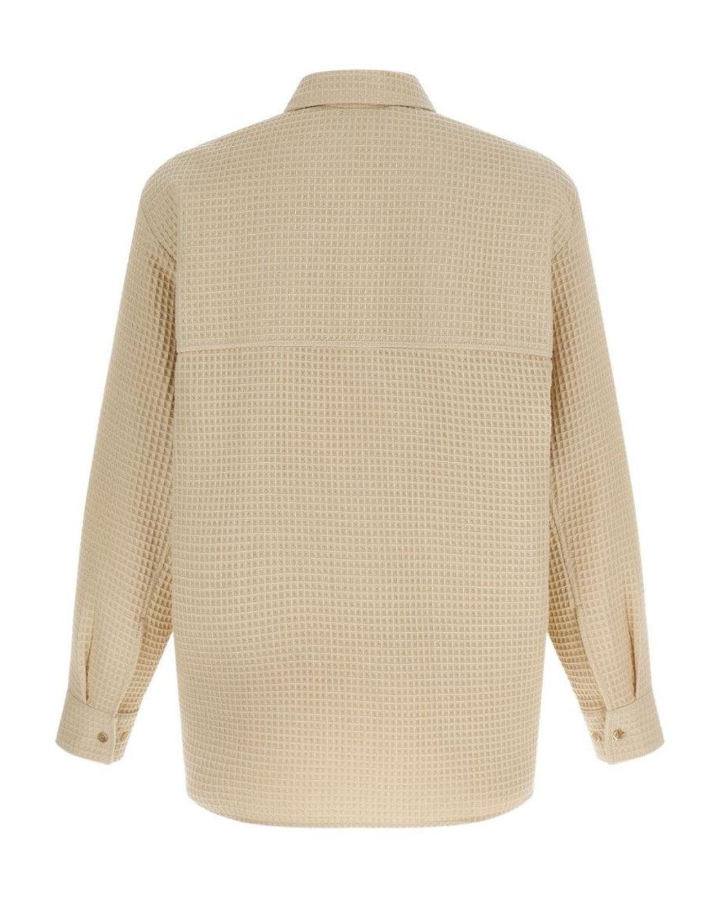 Séfr Natural Ivory Waffle Shirt for men