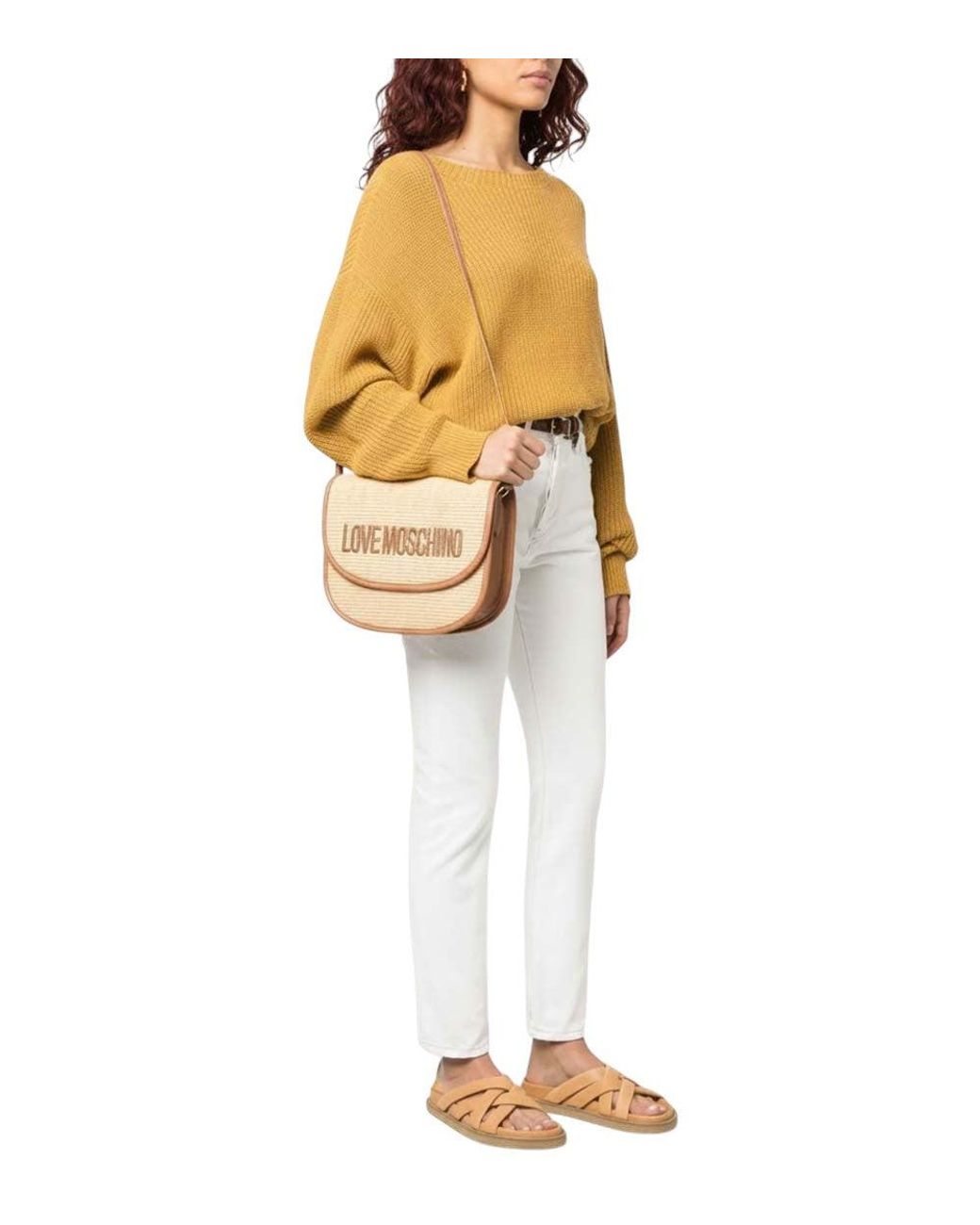 Love Moschino Natural Logo Medium Crossbody Bag