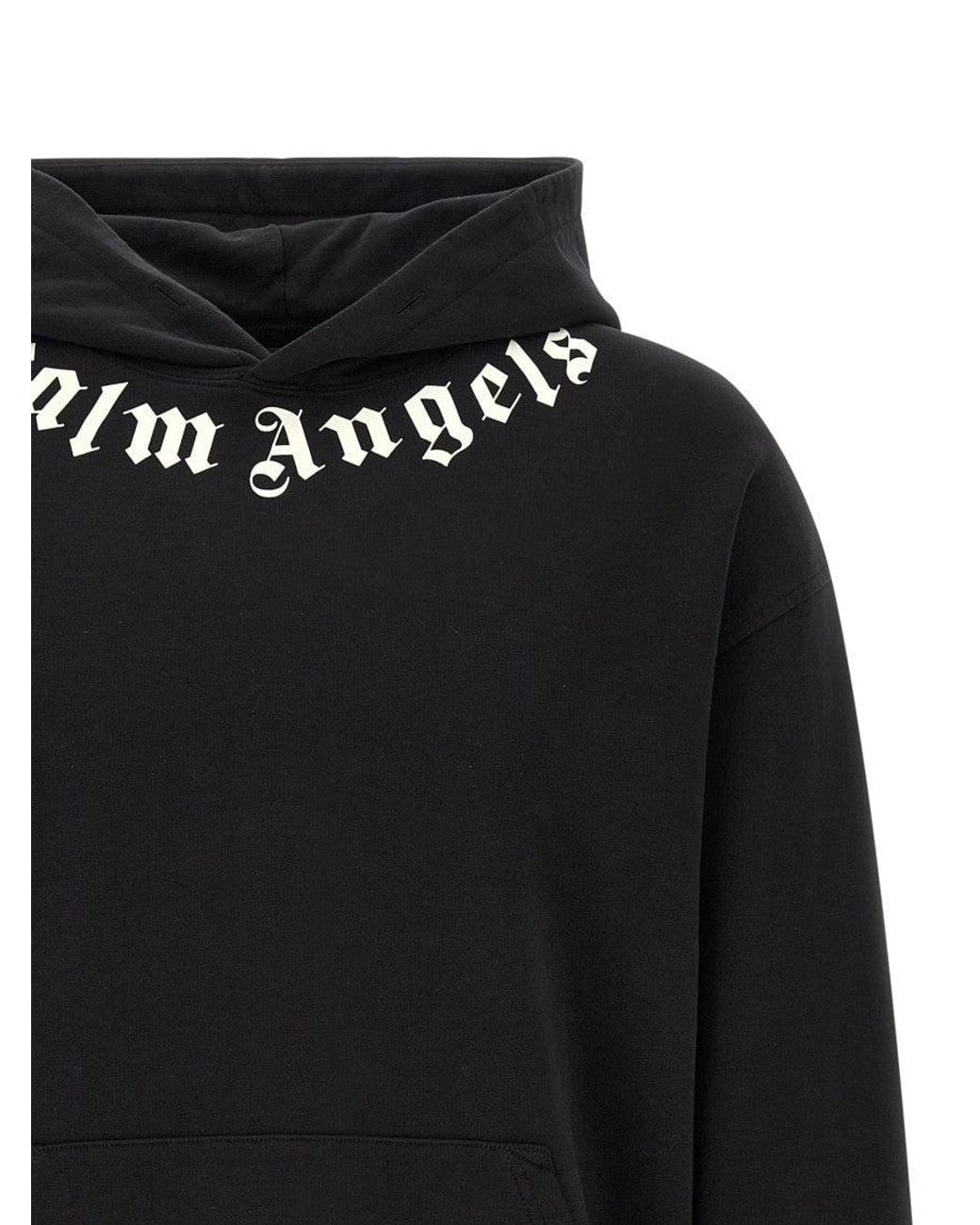 Palm Angels Black Logo Hoodie for men
