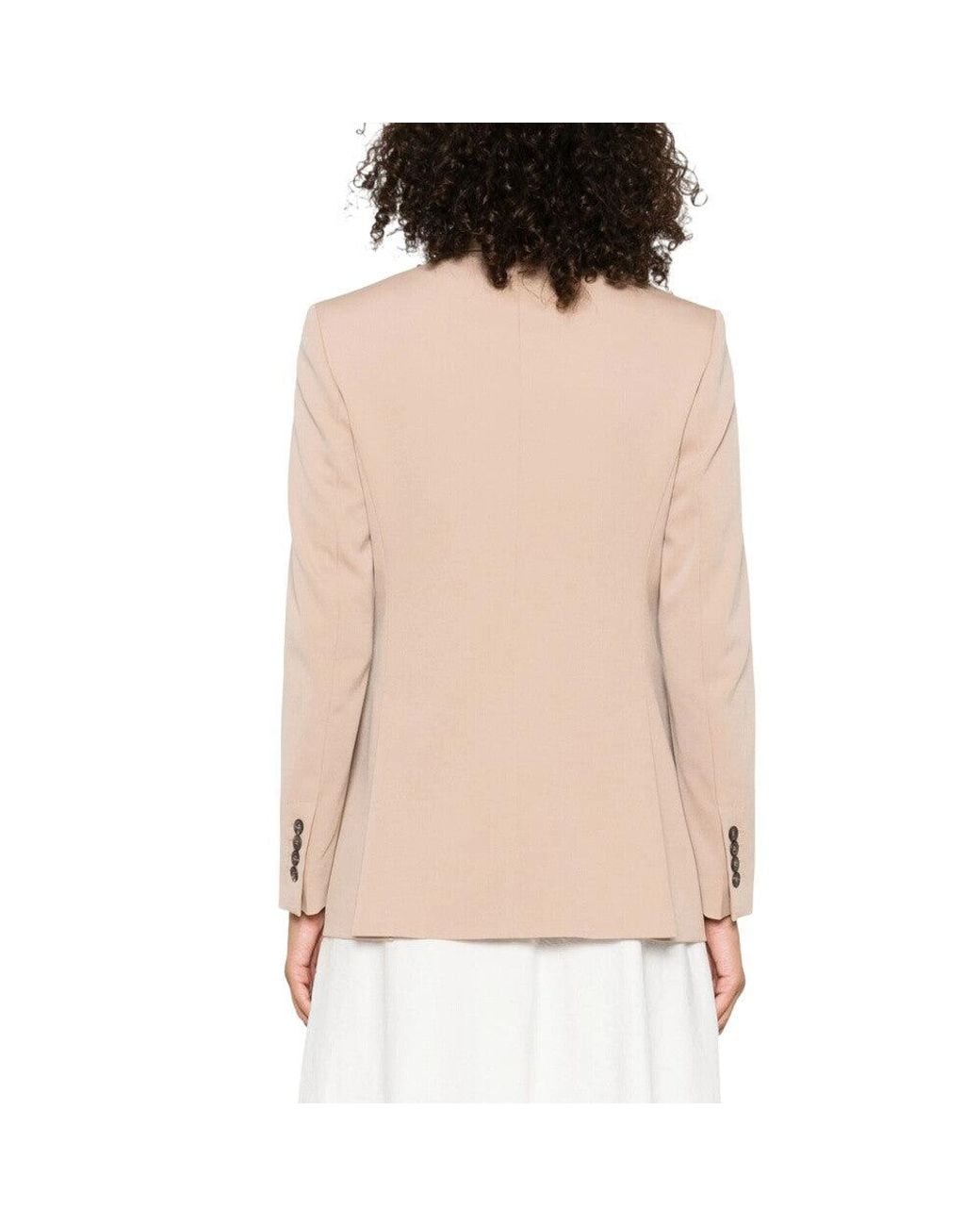 Max Mara Natural Solid Peaked Lapel Blazer
