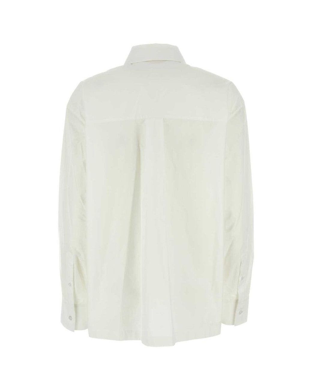 Alexander Wang White Logo-Applique Cotton Shirt