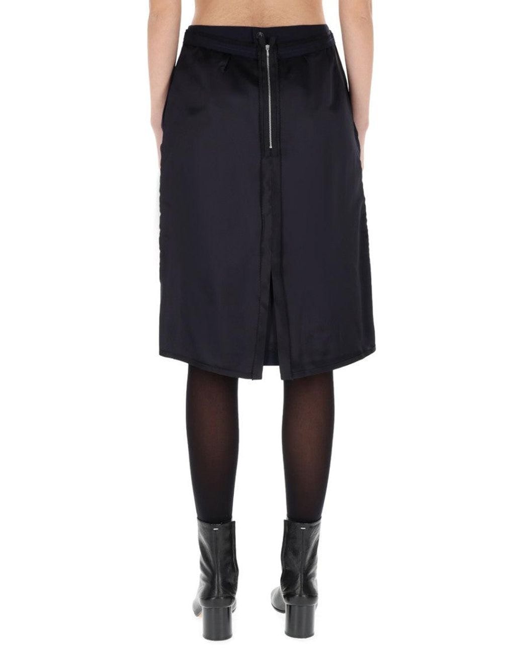 Maison Margiela Blue Solid Midi Skirt