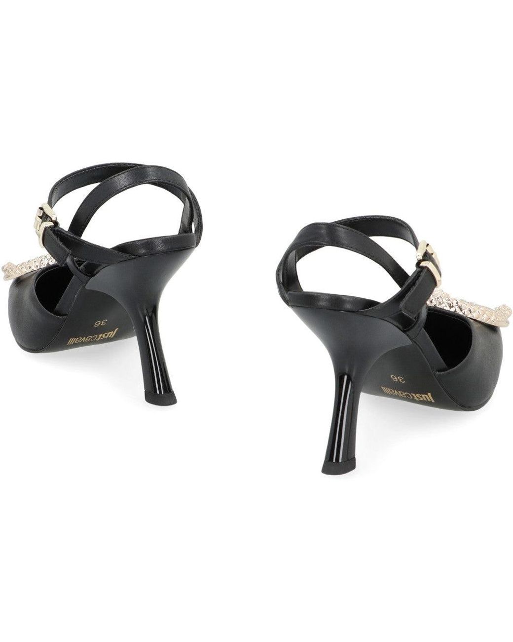 Just Cavalli Black Ankle-Strap Heels