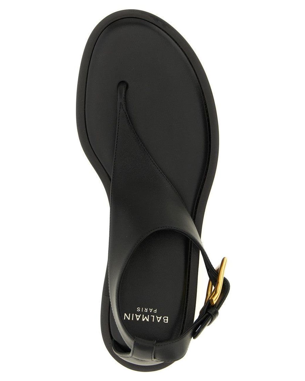 Balmain Brown Leather Sandals