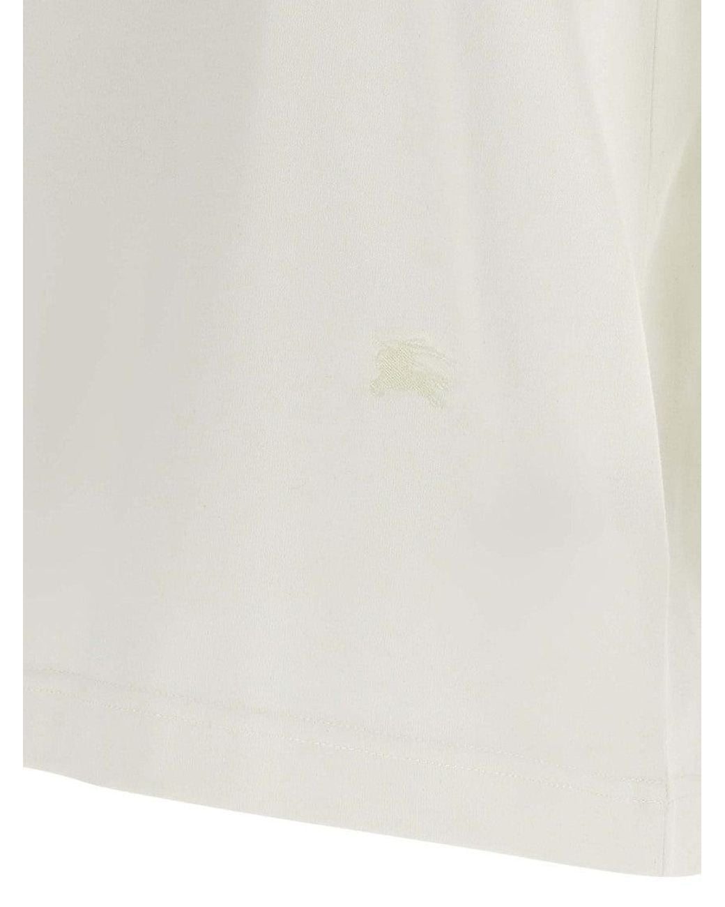 Burberry White Crew Neck T-Shirt