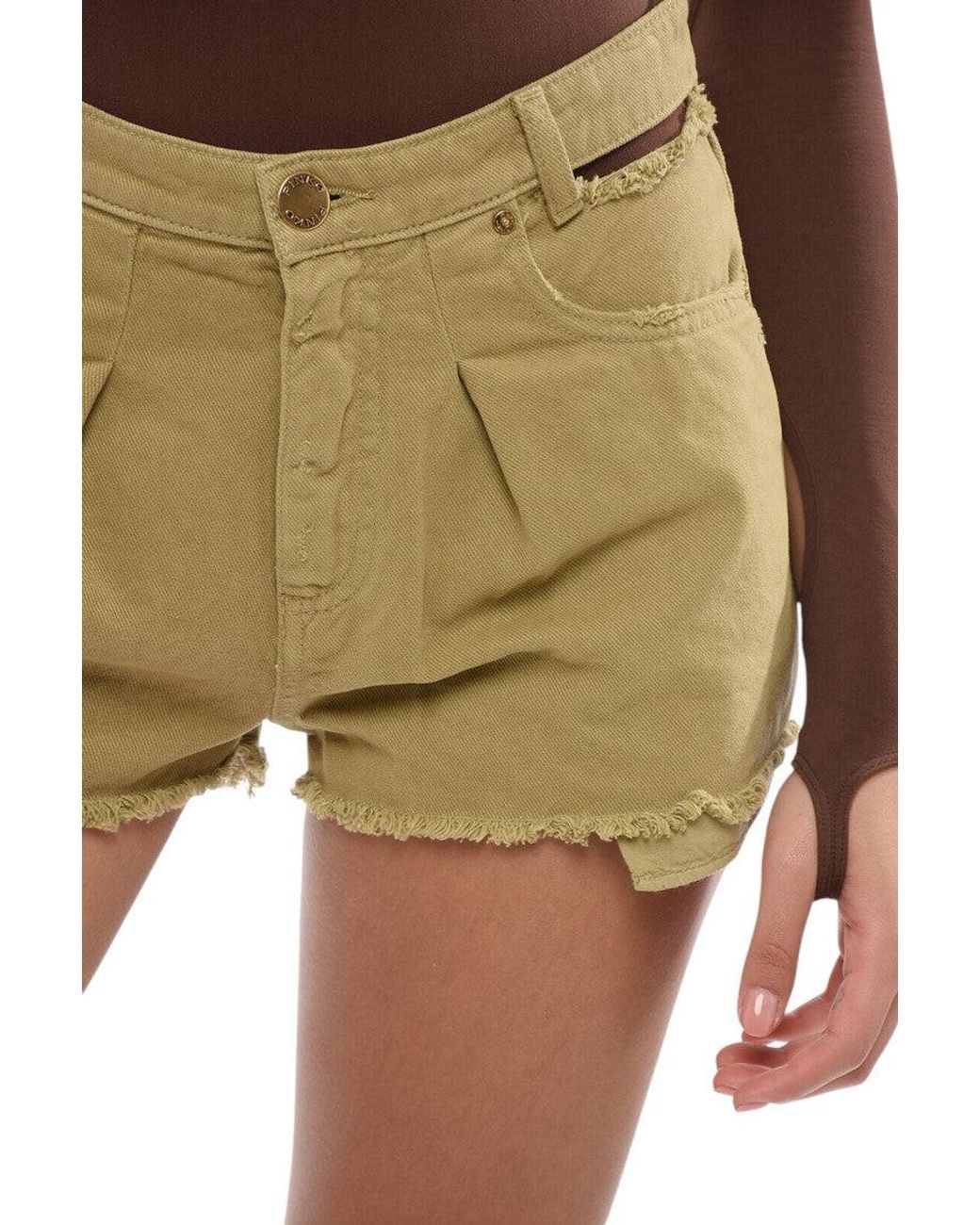 Pinko Brown Solid Shorts