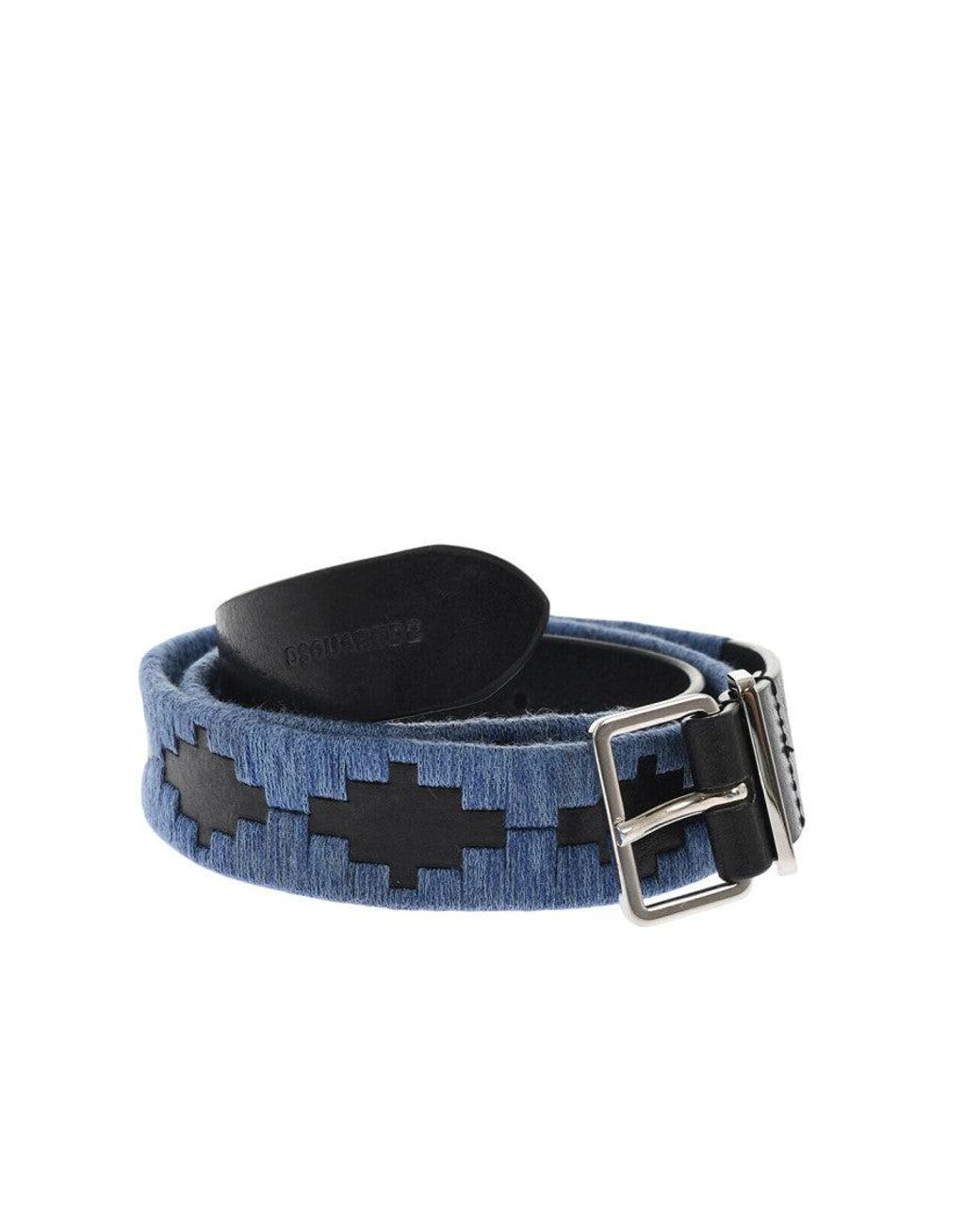 DSquared² Blue Textured Belt