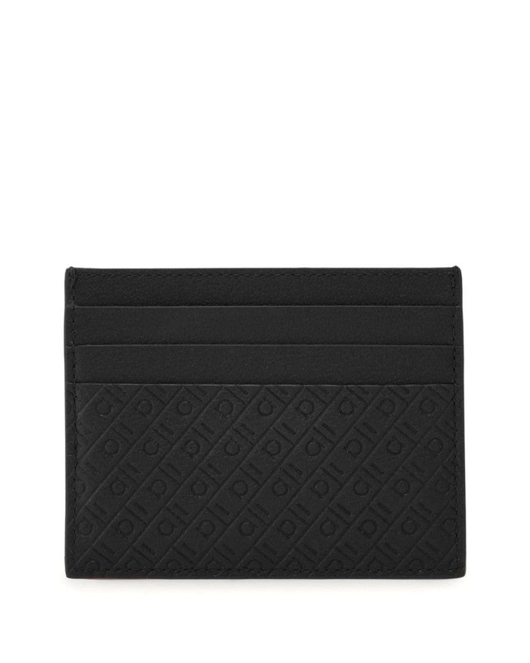 Ferragamo Black Logo Textured Wallet for men
