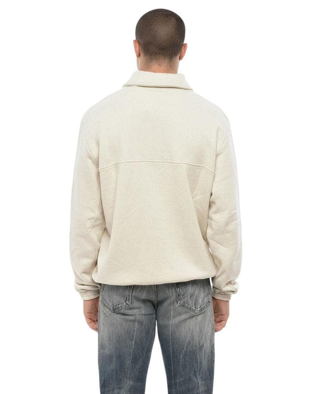 1989 STUDIO Natural Off Shirt Collar Sweatshirt for men