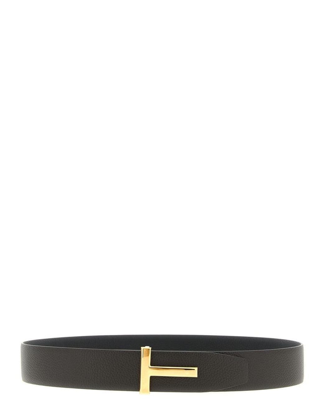 Tom Ford Black "T Icon" Reversible Belt for men