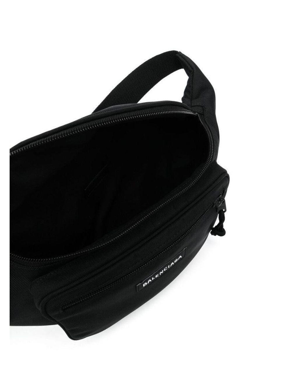 Balenciaga Black Explorer Recycled Nylon Belt Bag for men