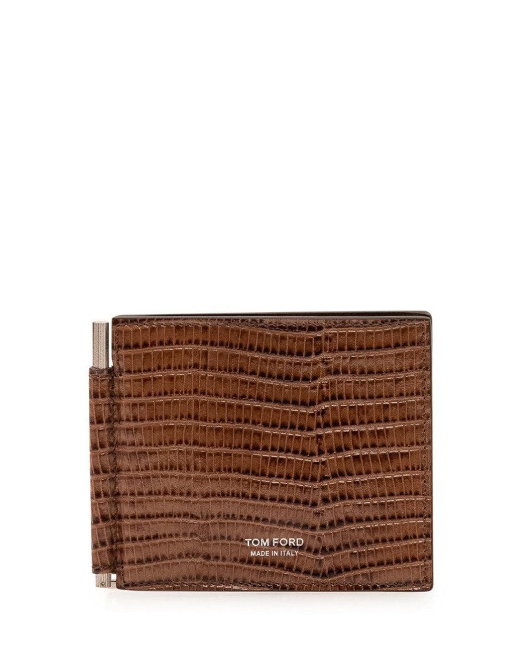 Tom Ford Brown Textured Logo Wallet for men