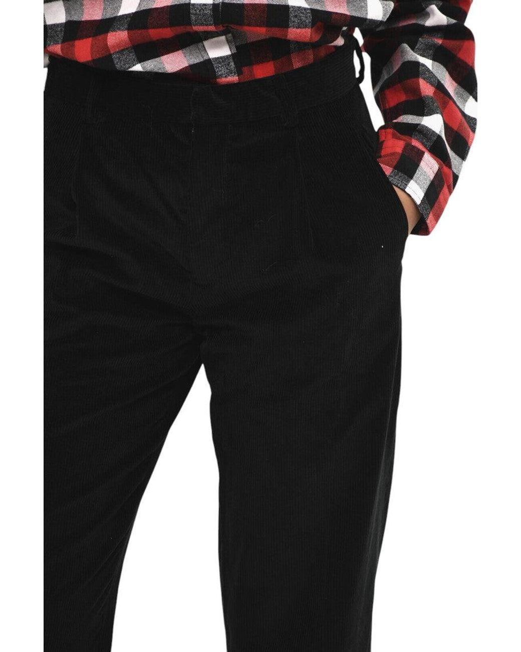 Woolrich Black Tapered Pleated Pants