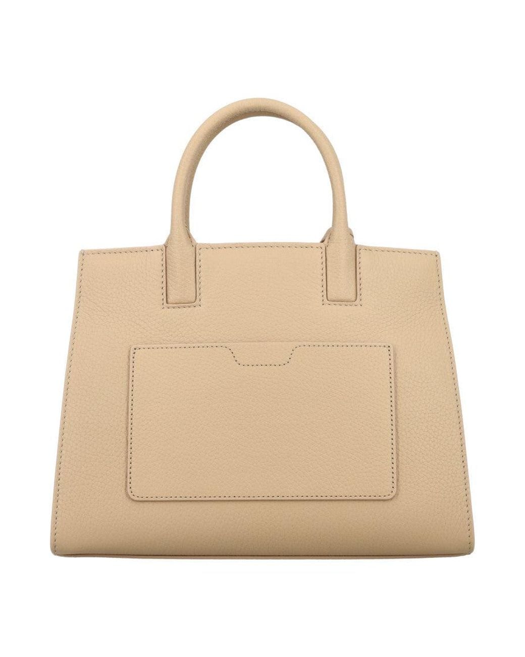 Burberry Natural Frances Leather Satchel Bag